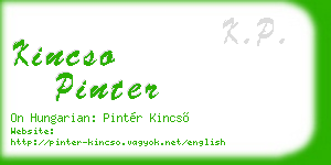 kincso pinter business card